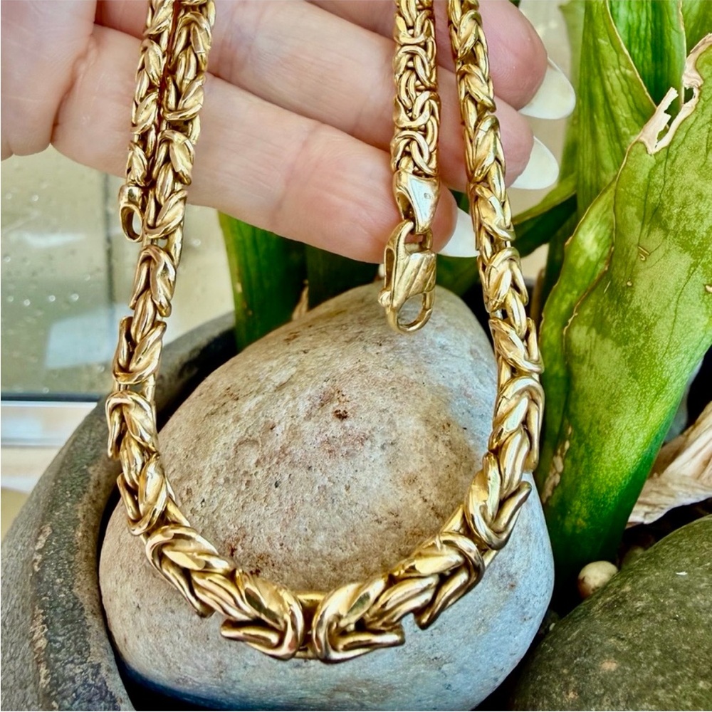14 karat gold Byzantine necklace - Picture 3 of 7